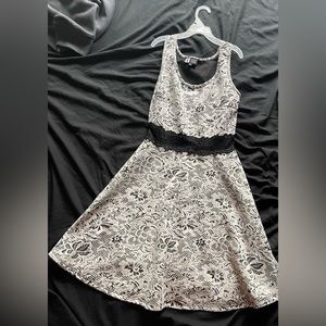 White and black dress